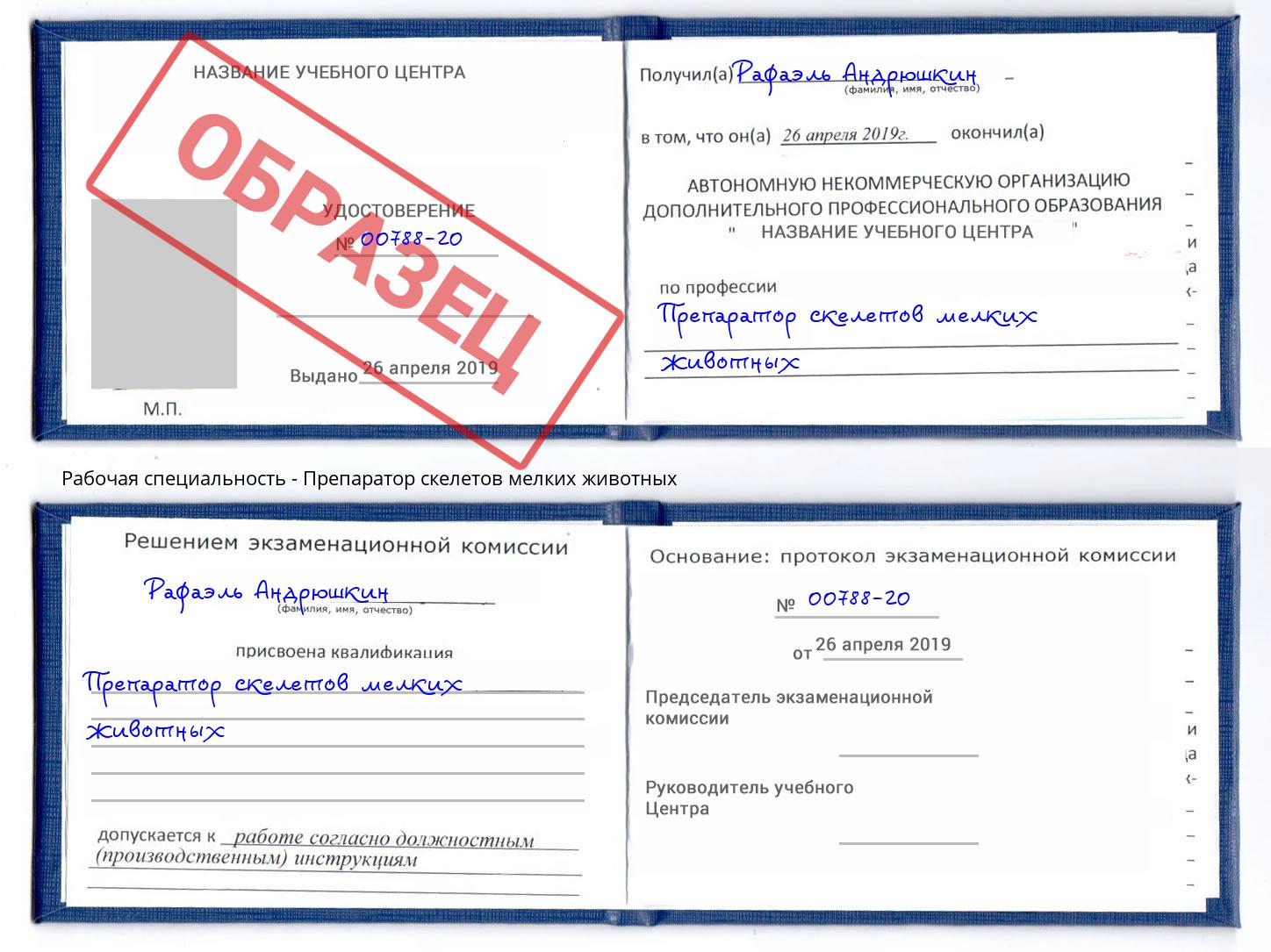 Препаратор скелетов мелких животных Алапаевск
