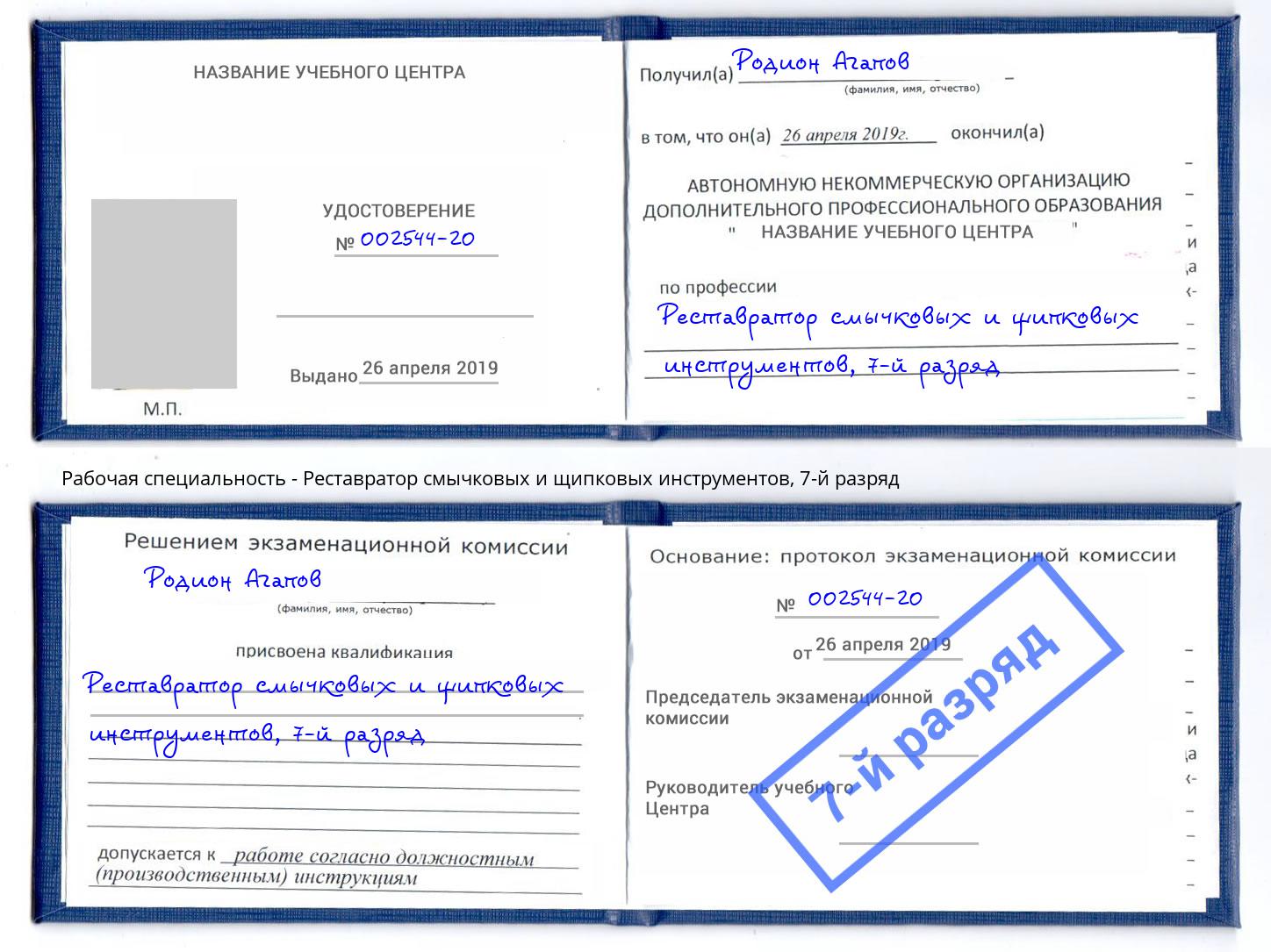 корочка 7-й разряд Реставратор смычковых и щипковых инструментов Алапаевск